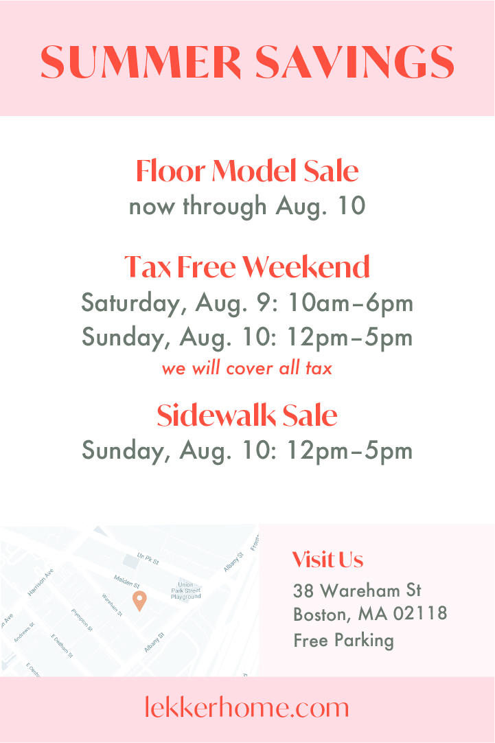 Lekker Home Summer Savings Event